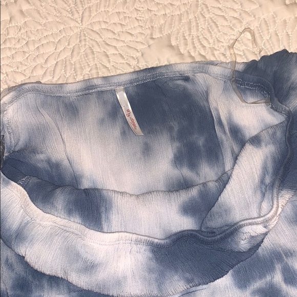 SALE tie dye off the shoulder romper - Picture 7 of 11